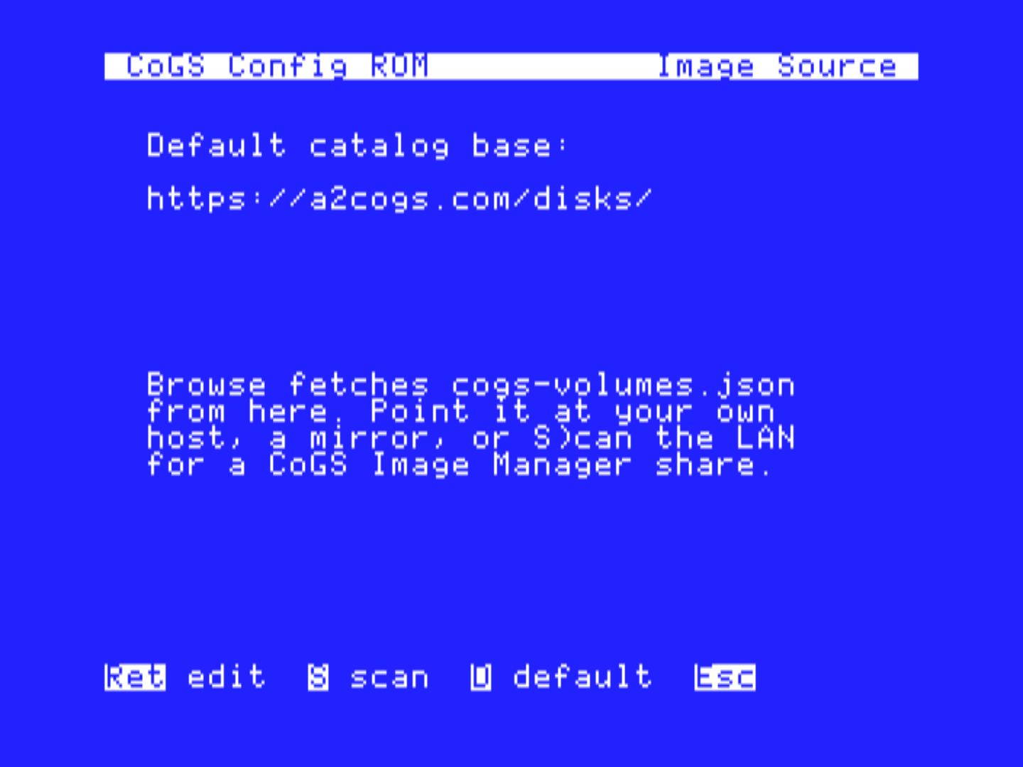Image Source: the catalog base URL, editable, with a one-key LAN scan for a CoGS Image Manager share