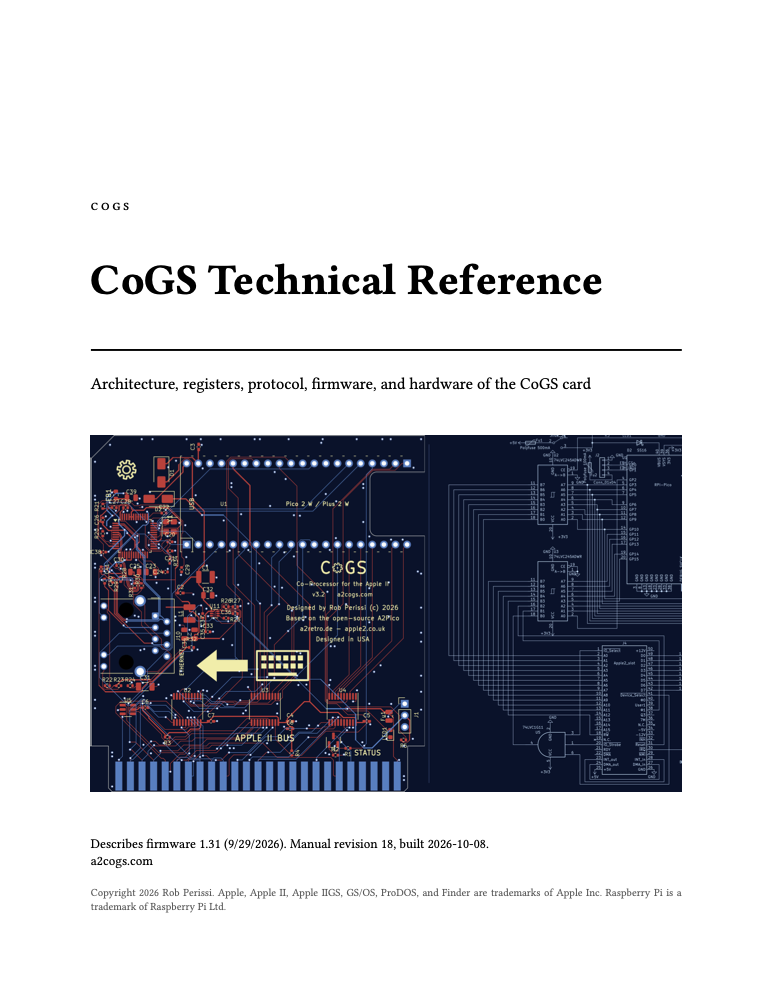 Cover of the CoGS Technical Reference